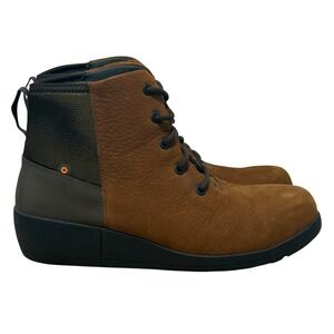 Bogs Women's Audrey Wedge Brown Suede Safety Composite Toe Boots -‎ Size 11